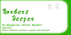 norbert hetzer business card